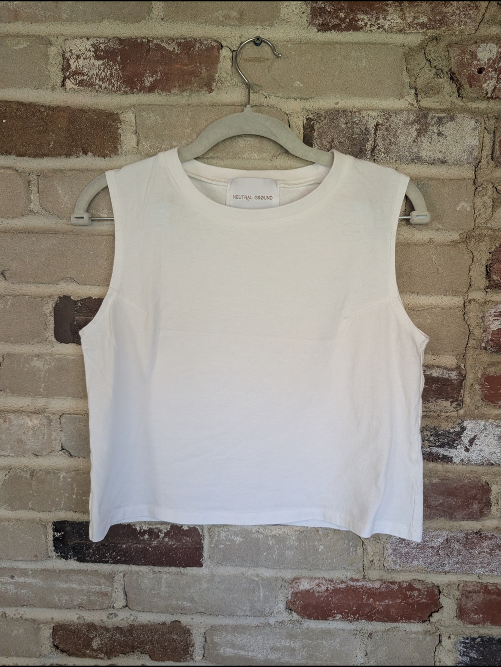 Neutral Ground Classic White Sleeveless Tank